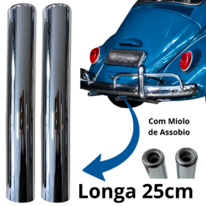 Ponteira saída de escapamento do Fusca – Curtas 25cm com Miolo – As que Assobiam – PAR