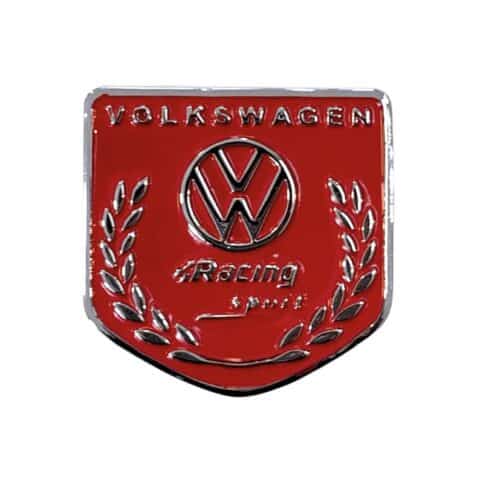 EMBLEMA BOTÃO BANDEIRA VOLKSWAGEN RACING VERMELHO