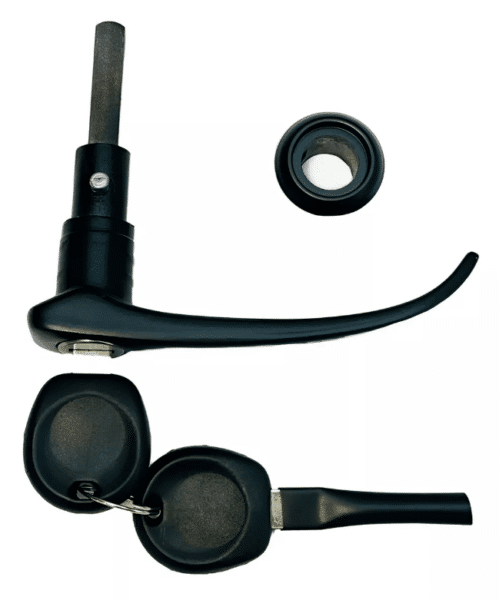 Maçaneta Externa da Porta do Meio Com Chave Kombi Clipper PRETO Com Bucha