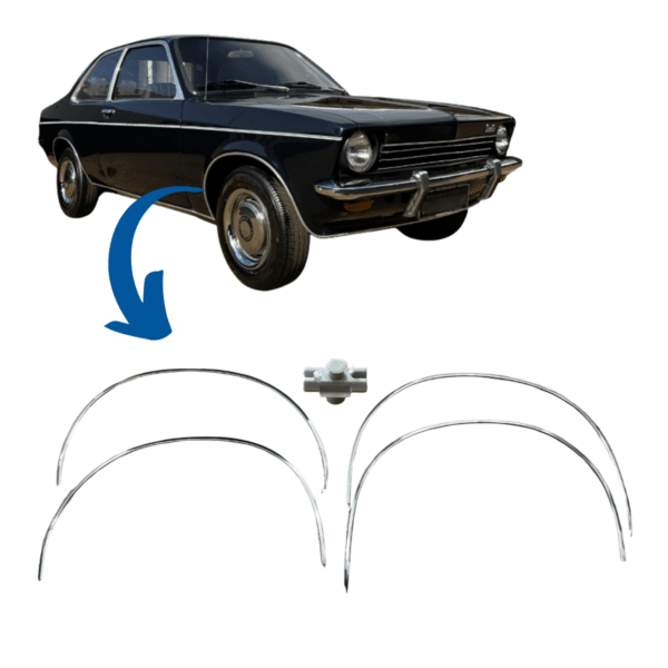 Friso Vão de Roda Paralama com Grampos Chevette 1973 / 1977 JOGO