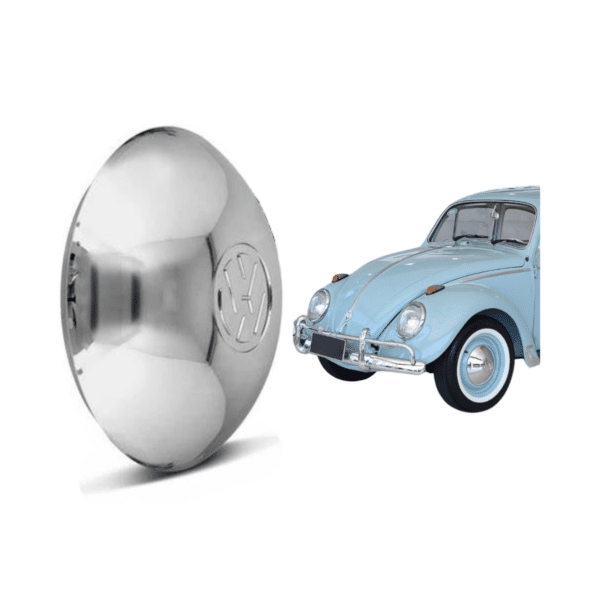 Calota Cromada para Roda 5 furos Fusca - Modelo Original Exportação - Unidade