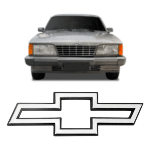 Emblema Capô Gravata Chevrolet Cinza Vazado Opala e Caravan 1980 até 1990