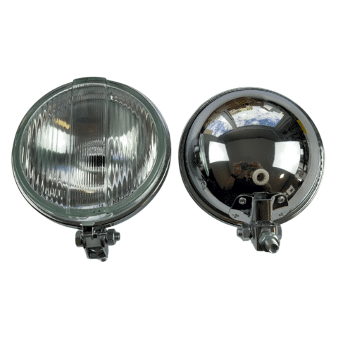 Farol de Milha Redondo Lente Cristal Raiado 661 (136 mm) - Cromado Par