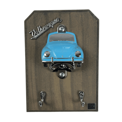 Abridor de Garrafa de Parede Fusca Azul Com Porta Chaves