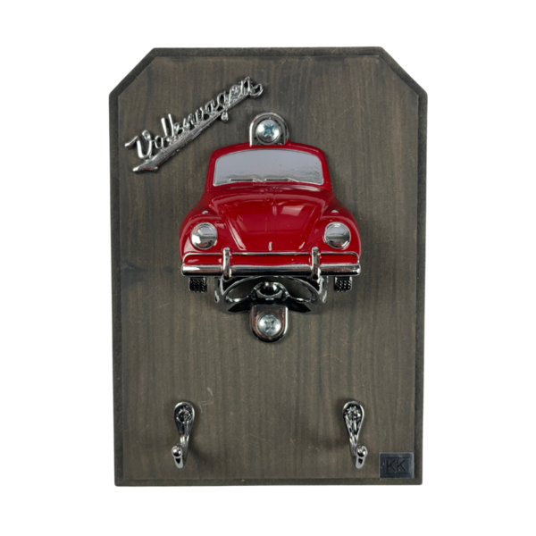 Abridor de Garrafa de Parede Fusca Vermelho Com Porta Chaves