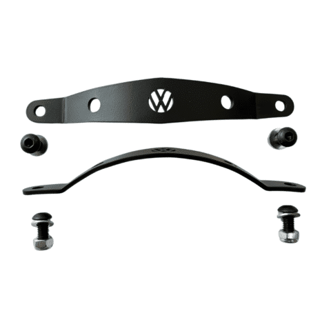 Descansa Braço Fusca Kombi Variant Brasilia - METAL PRETO COM LOGO VW