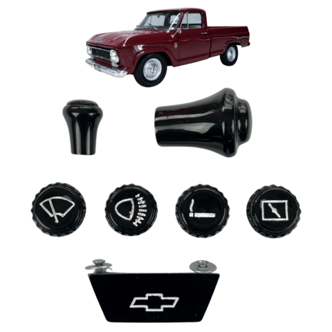 Botão do Painel C10 / Veraneio - KIT COM 7 PEÇAS - PRETO