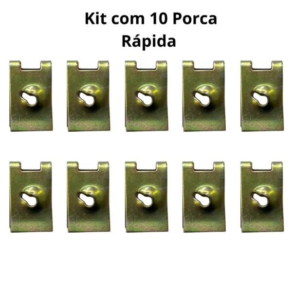 Chapinha Porca Rápida Presilha do Paralama Universal - KIT COM 10