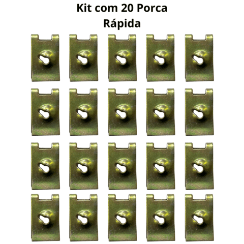 Chapinha Porca Rápida Presilha do Paralama Universal - KIT COM 20