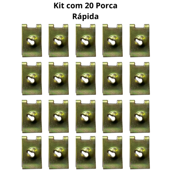 Chapinha Porca Rápida Presilha do Paralama Universal - KIT COM 20