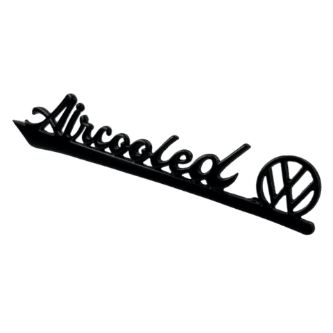 Emblema Aircooled VW manuscrito - PRETO