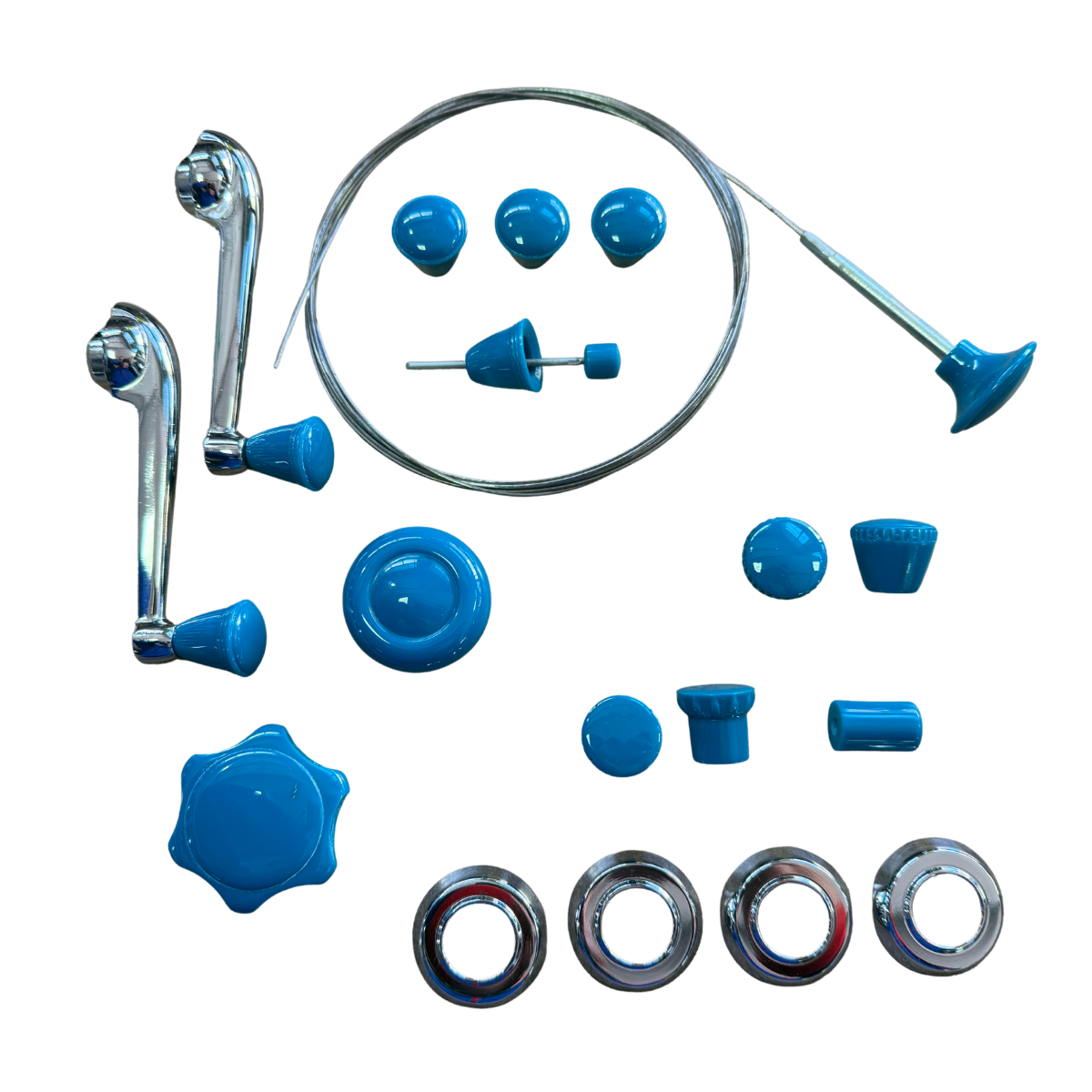 Botão AZUL Fusca 1964 / 1974 – KIT COMPLETO