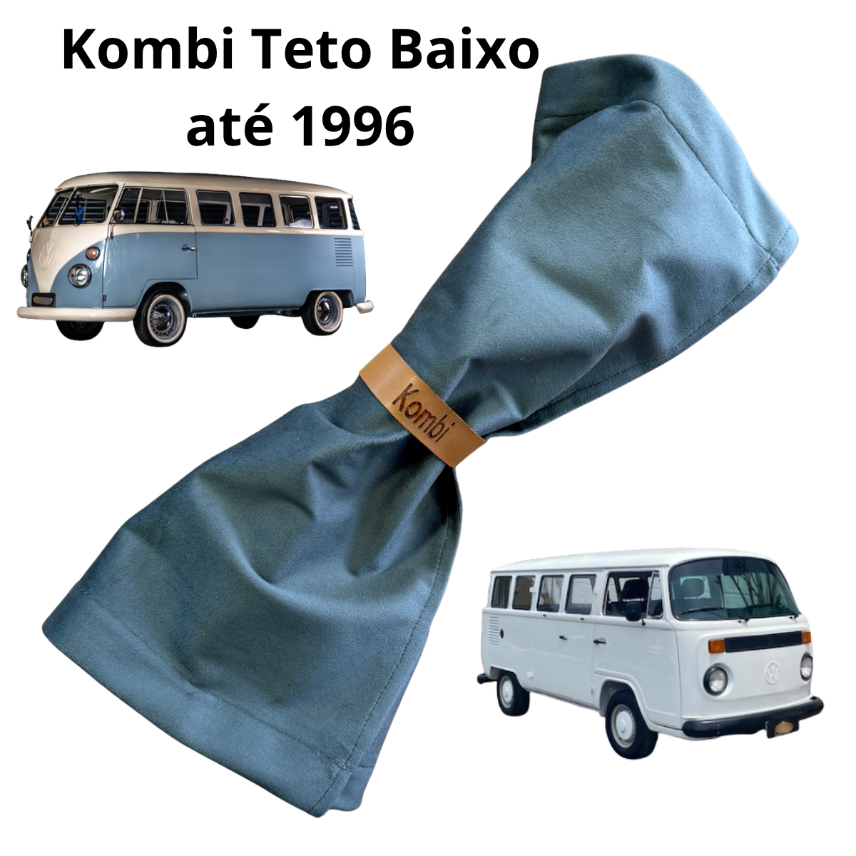 Cortina para Kombi até 1975 e Kombi Clipper até 1996 (teto baixo) – Jogo Camurça Cinza