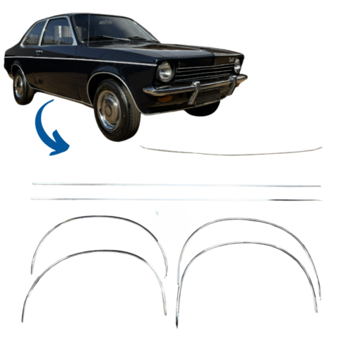 Friso Externo Chevette 1973 / 1977 Caixa de Ar e Paralama e Saia Dianteira  KIT