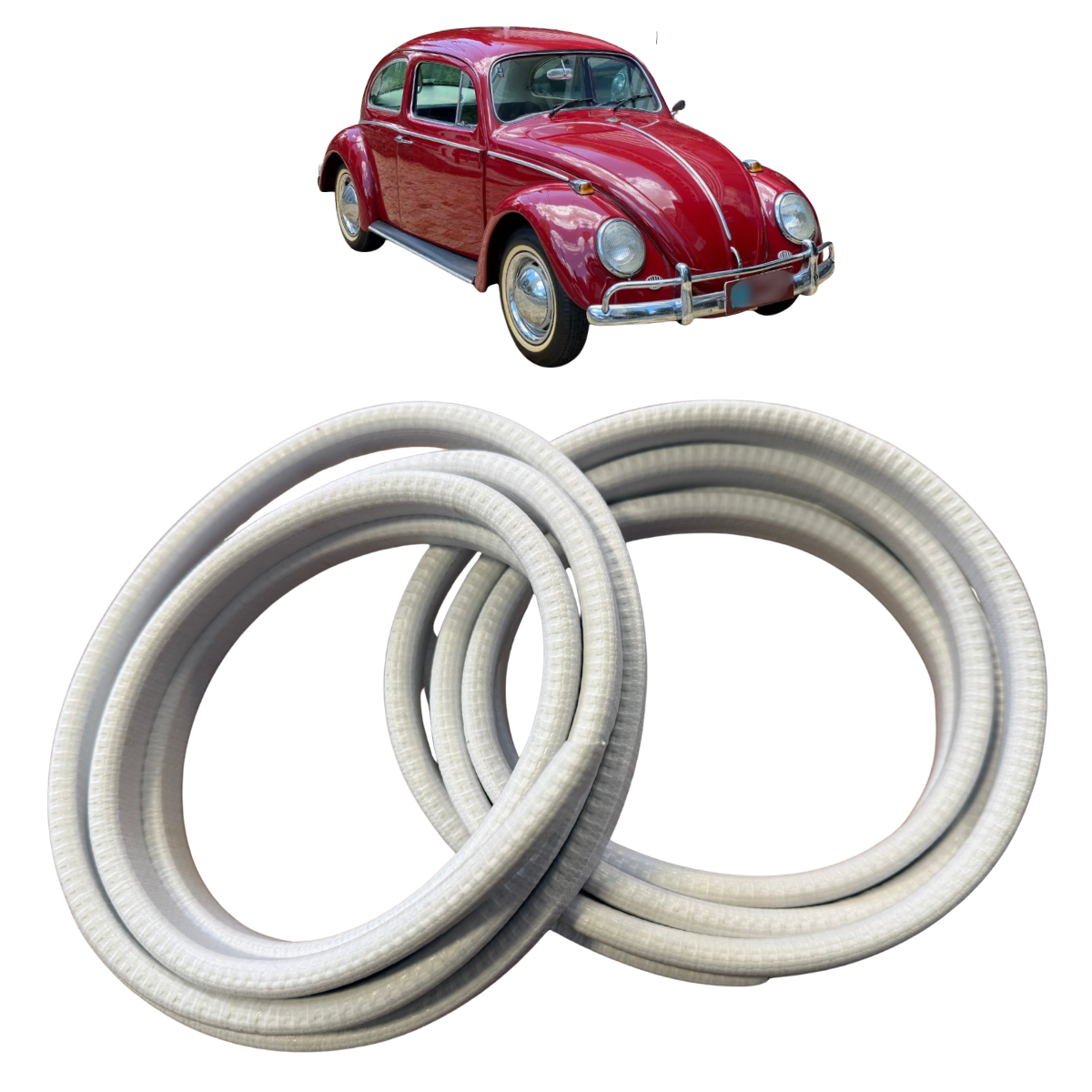 Borracha da janela móvel basculante Fusca  pele de cobra BRANCO – PAR (3,5 METROS)