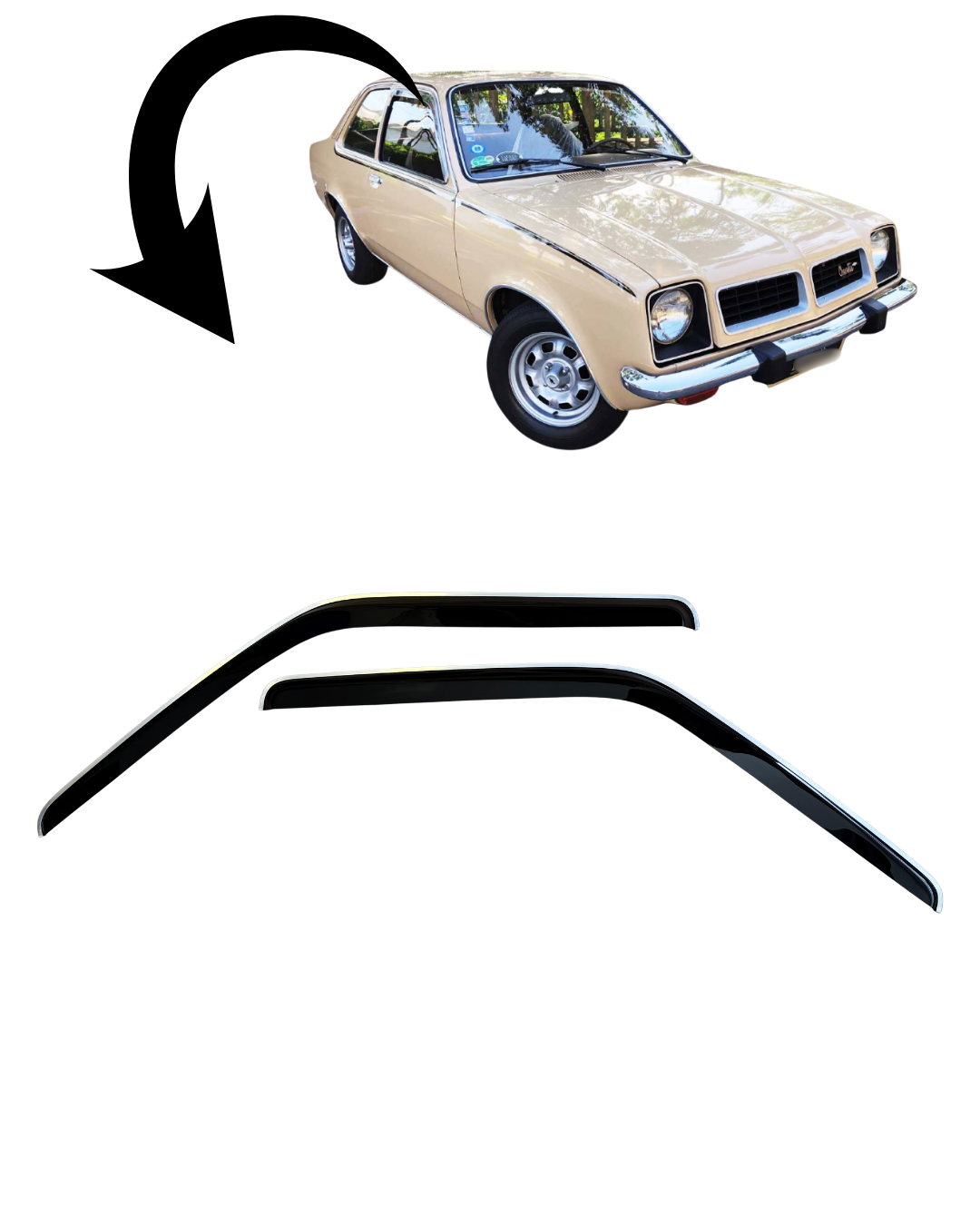 Calha de Chuva Chevette até 1982 Fumê – ACRILICO